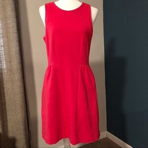 Coral knit fit and flare dress